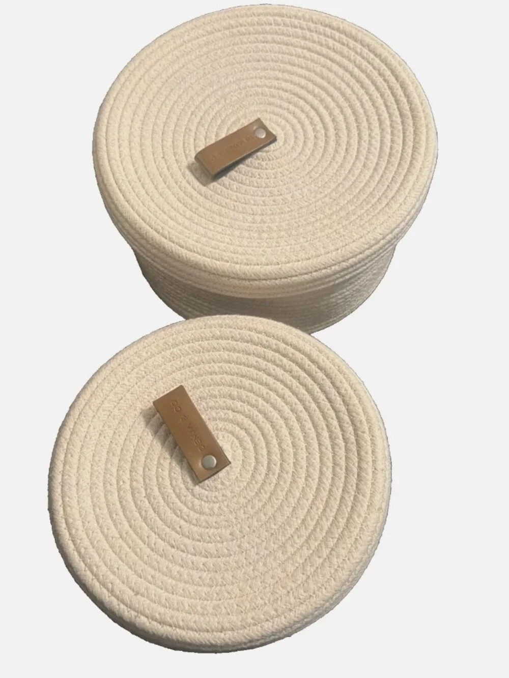 Braided Storage Baskets In Elegant Designs for Home and Office Use 2 Pieces Set